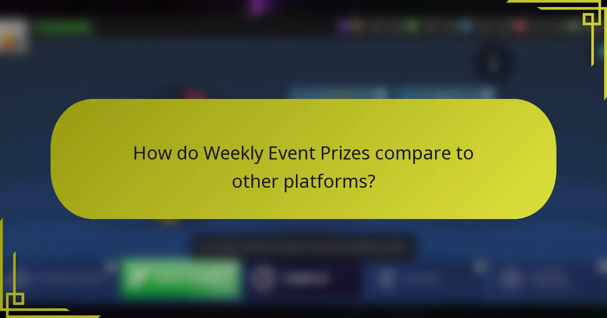 How do Weekly Event Prizes compare to other platforms?
