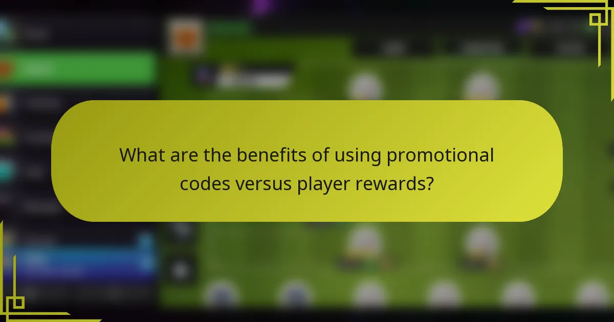 What are the benefits of using promotional codes versus player rewards?