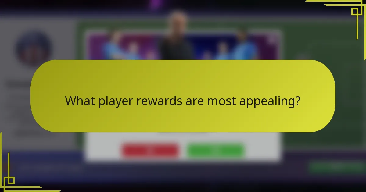 What player rewards are most appealing?