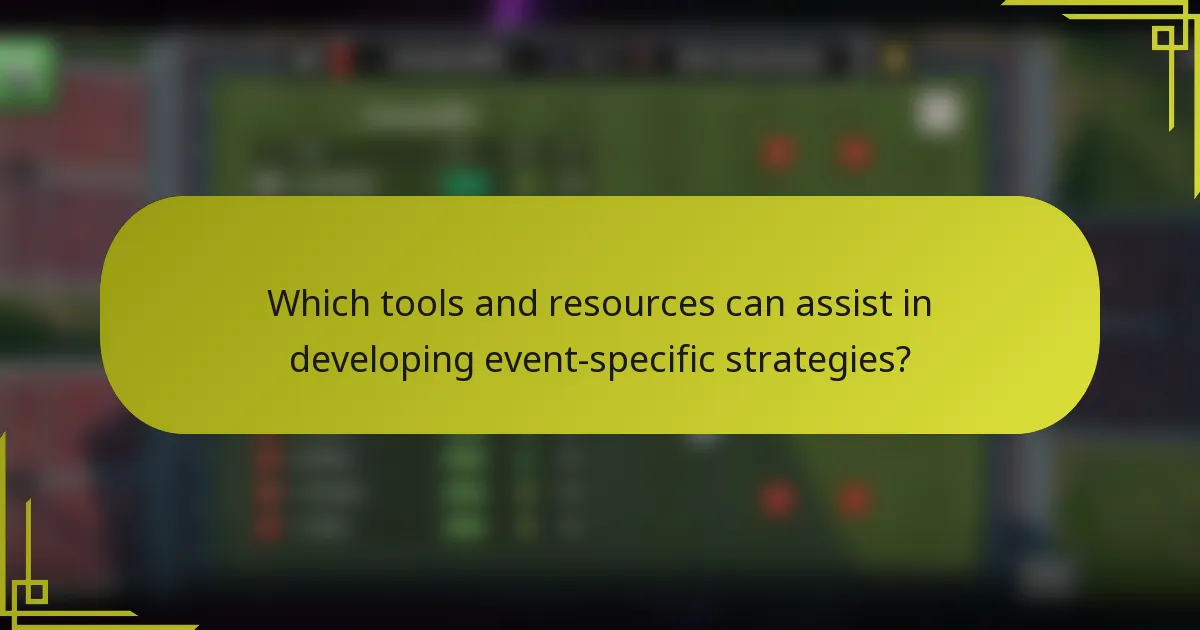 Which tools and resources can assist in developing event-specific strategies?